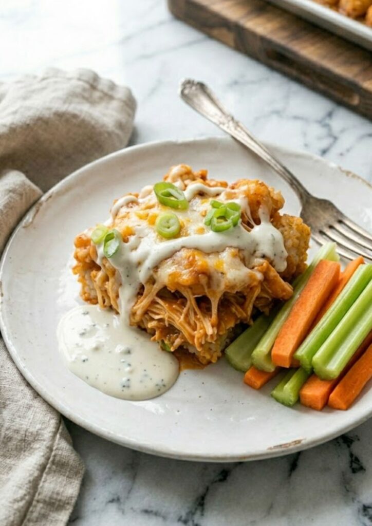 Pioneer Woman Buffalo Chicken Tater Tot Casserole