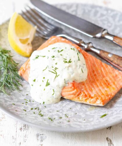 Ina Garten's Cold Poached Salmon with Dill Sauce