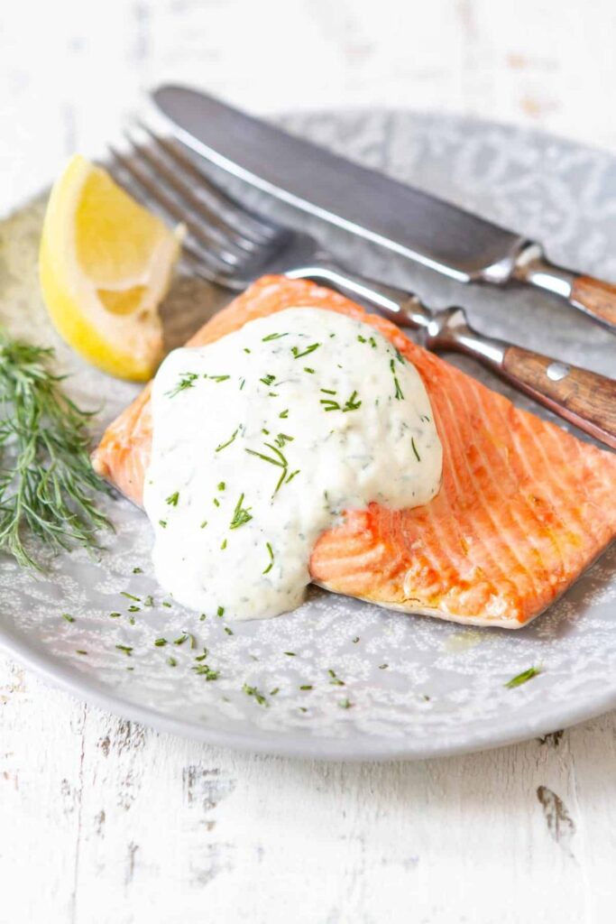 Ina Garten's Cold Poached Salmon with Dill Sauce