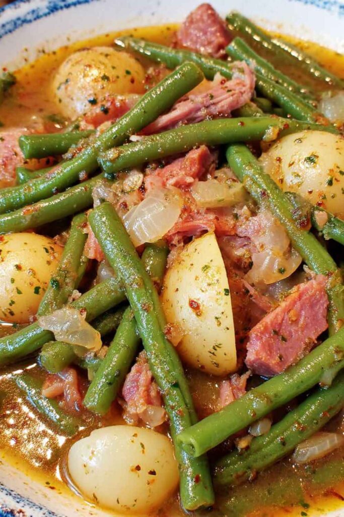 Pioneer Woman Crockpot Ham, Green Beans, and Potatoes Recipe