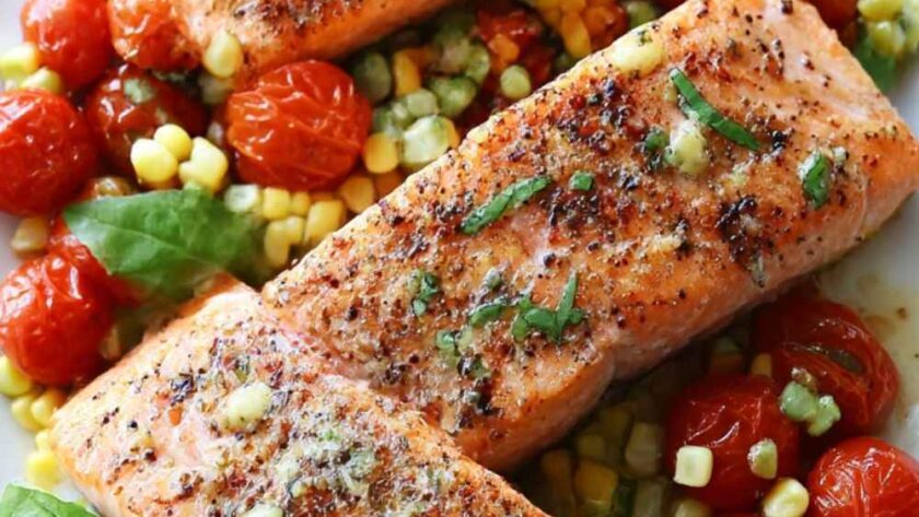 Gordon Ramsay Salmon with Smashed Potatoes Recipe