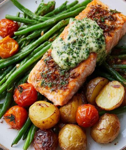 Gordon Ramsay Salmon with Smashed Potatoes Recipe